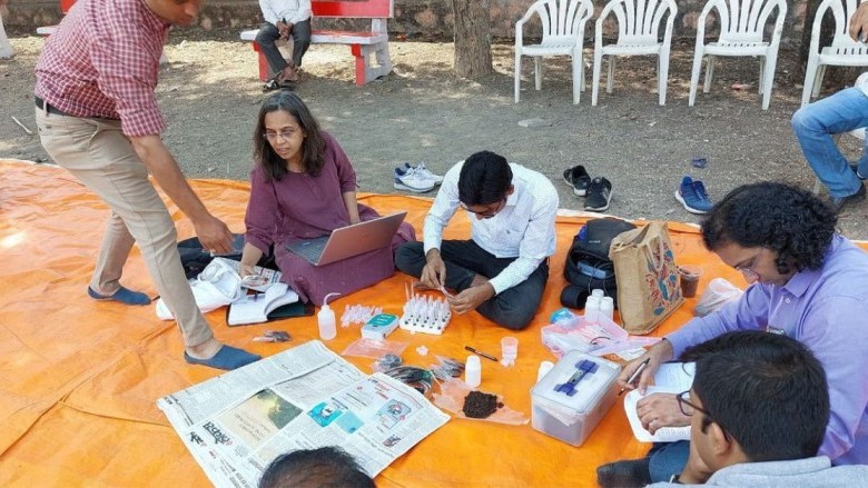 Soil testing during the research