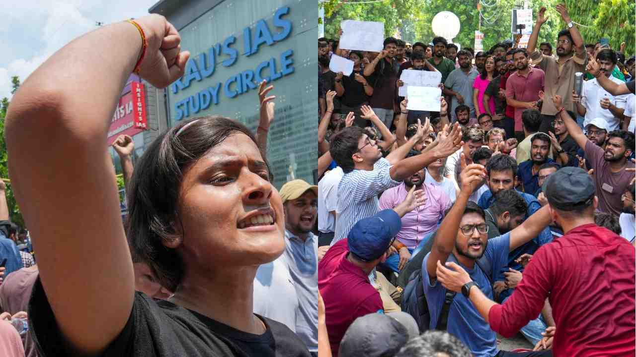 Protest against coaching center and authorities, delhi upsc basement death